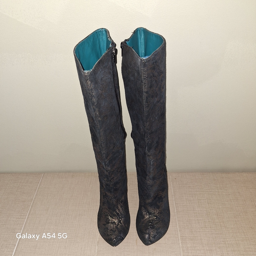 Irregular Choice, Black & Gold, Leather Boots. Euro Size 39.